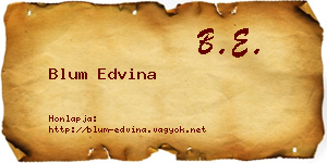 Blum Edvina névjegykártya